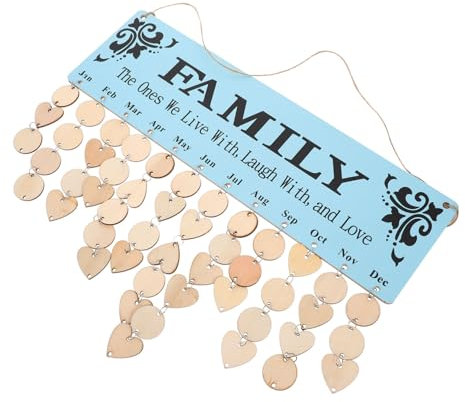 PRETYZOOM 1 Satz Auflistung Planke heim Dekorationen Protokoll Geld persönliche jahrestag weihnachtsdeko Geburtstagskalender zum Aufhängen familiengeburtstag DIY board hölzern Blue
