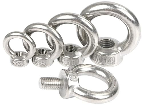 Ringschrauben, ringförmige Ringschrauben, M3 ~ M22 Ringmuttern, 5 Stück runder Ring aus Edelstahl 304 mit Innengewinde, Befestigungselement for Reparaturen zu Hause, Seilmontage(M4)
