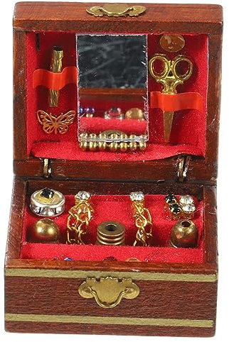 BESTonZON Mini Aufbewahrungsbox Für Miniatur-szenenornament Puppenhaus-Layout-Requisite Simulations-schmuckkästchen Mini-hausdekoration Mini-möbel Schmuckkästchen Zur Dekoration