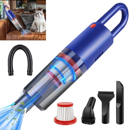 Bowose Aspirapolvere a mano per auto, senza fili per auto, aspirapolvere leggero con durata di 30 minuti, mini aspirapolvere con potenza di aspirazione 6200 Pa, miglior aspirapolvere per auto, ufficio