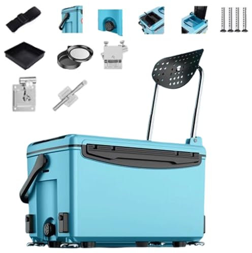 DEOPXF Angelbox PP Material Teile aus Aluminium Magnesium Legierung Verstellbare klappbare Rückenlehne Tackle Box Leicht und tragbar(Package 3)