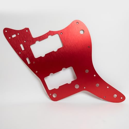 Für Fender Jazzmaster Schlagbrett aus gebürstetem Aluminium – 13-Loch-Ersatz, kompatibel mit amerikanischen/mexikanischen Standardmodellen, EMI-Abschirmung, eloxierte Oberfläche