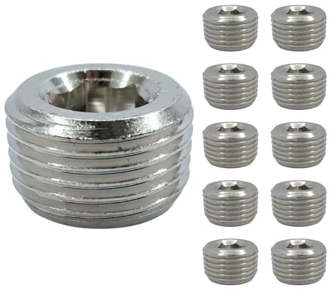 IBRIQO® Bouchon Allen filetage conique BSP 1/2 | Acier au carbone zingué | Vis sans tête | DIN 914 | Pression 250 bar | Température de -40 °C à 150 °C (10)