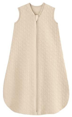 Unnivoll Saco de dormir para bebé, 1,0 tog, 0-6 meses, saco de dormir para bebé, manta portátil con cremallera de 2 vías para recién nacido, Color Albaricoso