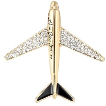 Broches avion mignonne pour femmes, Broche de revers d'avion d'aviation de bohémienne pour femmes chapeau sac costume robe accessoires bijoux (Or)