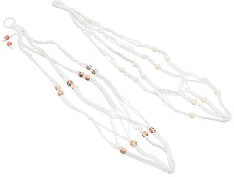 Toyvian 2piezas Cesta Colgante Bohemia De Macramé Macetero De Cuerda Macetero Colgante para Plantas Decoración De Pared Jardinería