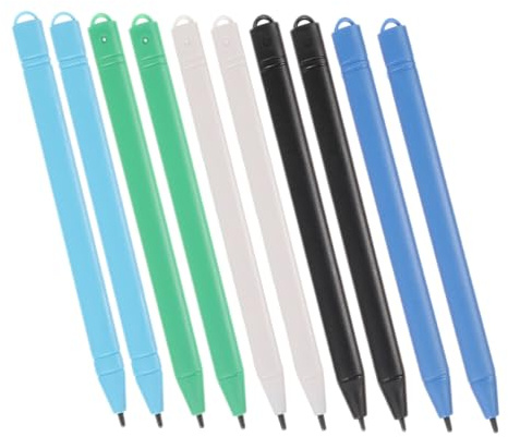 SHOWERORO 10 Stück LCD Zeichenstift Für Touchscreen Tablets Leichter Kunststoff Maltafel Stift Verschleißfest Und Tragbar Zeichen Und Schreibstift Für Kinder Und Erwachsene