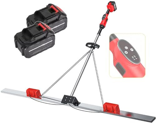 Kit vibrante per massetto in calcestruzzo, strumento di finitura senza fili con 6000 giri/min per superfici lisce in calcestruzzo, righello in acciaio inossidabile, lunghezza 1,8 m