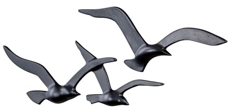 levandeo väggdekoration måsar metall svart väggmålning maritim väggskulptur fågel dekoration fågelstim metall industriell väggkonst design