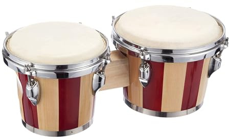 Bongo Drum - Holzhandtrommel | 6 7 Zoll Bongos für Kinder Erwachsene | Bildungspercussionsinstrument für Anfänger | Professionelle musikalische Trommeln für Musikunterrichtspraxis für Heimschule