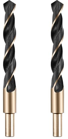 Misuyue Juego de 2 brocas de metal HSS de 14,5 mm, brocas helicoidales para metal, acero inoxidable, aleación de aluminio, brocas para madera