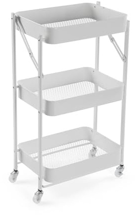 Versa Carro de Cocina Plegable de Estilo Versatil,Medidas (Al x L x An) 77 x 45 x 29 cm, Color Blanco