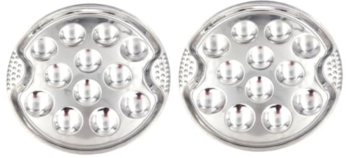 Plat à Escargots Four en Acier Inoxydable, Lot de 2 | Plaque de Cuisson pour Escargots, 12 Compartiments, Surface Lisse sans Bord Rugueux