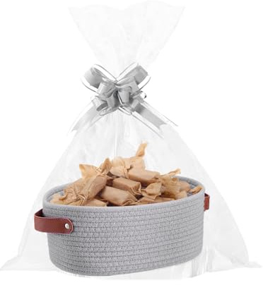 Corbeille décorative en corde de coton - Accessoire de bureau - Organisateur décoratif pour collations, jouets, cuisine, chambre à coucher, salle de bain - Pour chambre à coucher, cuisine, salle de