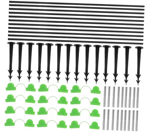 DECOMELODY Support de Serre pour Jardin Kit Arceaux Flexibles avec Clips et Piquets Cadre Tunnel pour Protection Anti-Oiseaux et Filet Adapté Aux Plates-Bandes Surélevées et Culture de