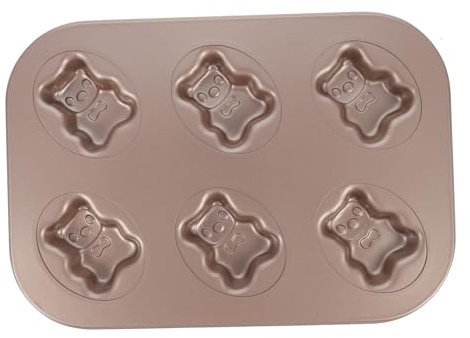 LALADEFIEE Moule À Gâteau Ours Antiadhésif En Acier Au Carbone Moule À Pâtisserie Cartoon 26.40 X 18.54 X 2.20 cm Pour Desserts Thé De L'Après-Midi Cuisine Maison