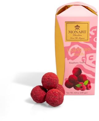 Monart Chocolatier Raspberry Truffle Chocolate – Smooth Truffle Centre with Raspberry Flavour – Premium Gourmet Chocolate Bar – 140g (Pack of 1)
