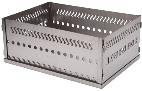 Sunisfa Stainless Steel Sauna Stone Holder, Portable Sauna Stone Basket with High Thermal Conductivity, 50kg Load Bearing, for Charcoal Wood Burning Stove, Camping, Hiking, Cooking (SL 300)