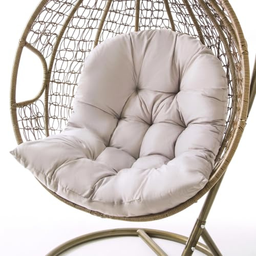 Jinfanshurich Cojín para silla colgante para exteriores, 80 x 120 cm, grueso cojín de repuesto para silla colgante, columpio y silla de huevo, cojín suave para mecedora, silla de jardín y silla de