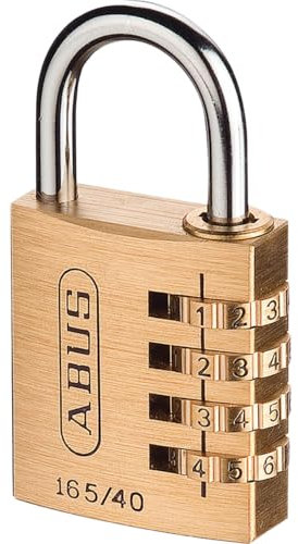 ABUS Combination Lock 165/40 - Brass Padlock - with Individually Adjustable Combination Code - Ideal for School, Gym, Garage - Suitcase/Locker - ABUS Security Level 4