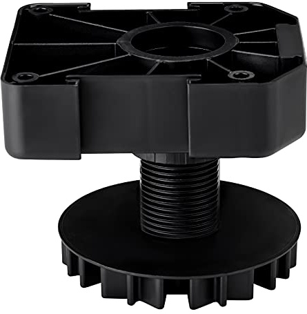 SOTECH 20er Set Möbelfuß Sockelfuß Stellfuß 55 mm | Schwarz Höhenverstellbar | Belastbar bis 500 kg | Komplett-Set inkl. Sockelgleiter und Sockelbefestigungsclips