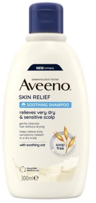 Aveeno Skin Relief Soothing Shampoo, With Soothing Oat, Suitable For very dry sensitive Scalp, Suitable for Thin & Fragile Hair, Soap Free, High Tolerance Formula, 300ml