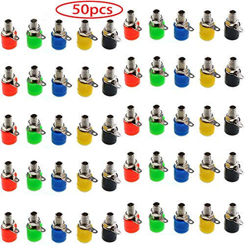 50 pcs bananenstecker buchse 4mm | Lautsprecher Terminal Binding Post Buchse| bananenbuchse polklemme| für 4MM Bananenstecker Lautsprecher Terminal Binding Post Lautsprecherkabel Kabel