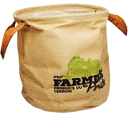 alles-meine.de GmbH große XXL - Pflanztasche/Blumentopf - Jute Stoff - Pflanzsack - Ø 40 cm - rund - 50,3 Liter - braun - Beutel - Kartoffelpflanzsack - Farmers Pride - Pflanzk..