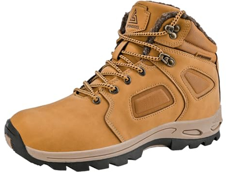 SPSHOOS Bottes de Neige Homme Snow Boots Hiver Bottes de Randonnée Impermeable Trekking Chaudes Chaussures Kaki 42
