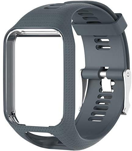 Shieranlee Watchband for TomTom Watch, Silicone Waterproof Breathable Sport Fitness Watch Strap Wristband replacement for TomTom Runner 2/ Runner 3/ Spark/Golfer 2 Sports GPS Running Smartwatch