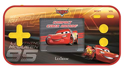 Lexibook, Disney Cars, Cyber Arcade compatto, console portatile, 150 giochi, schermo LCD a colori, funzionamento a batteria, rosso, JL2367DC