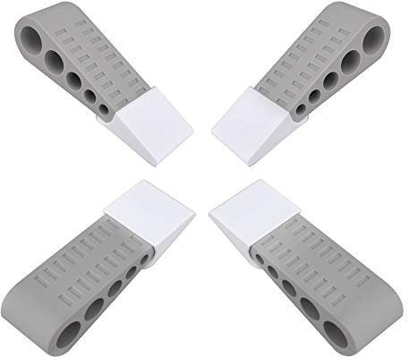4 Stück Gummi Türstopper, Rubber Door Stopper Stop Wedge Jammer für Kid Baby, Rutschfes Fensterstopper Türstopper Keil Kind Schutz Sicherheit, Keilform Türkeil Für Holz Boden Kinderzimmer Balkon(Grau)