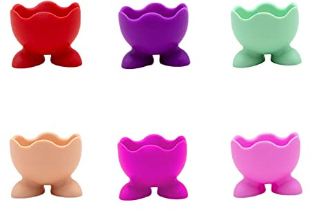 Fanxizibusi Coquetiers Pochés Colorés Cuisine, Ensemble Silicone Enfants, Empilables, Pour œufs, Desserts ou D'oeufs Beauté, Ranger, Décorer et Empêcher Tomber (Coloré 6)