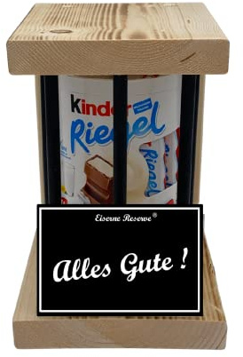 Kinder Riegel - Notfall Geschenk - Black Edition - Alles Gute - Alles Gute Geschenk - Die süße lustige Geschenkidee aus Holz für Männer und Frauen