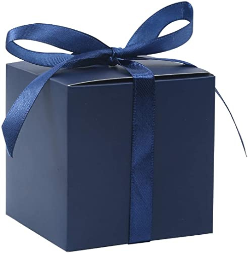 COTOPHER 25 Stück Hochzeitsgeschenkboxen, 7,6 x 7,6 x 7,6 cm, in kleiner Geschenkbox mit Bändern