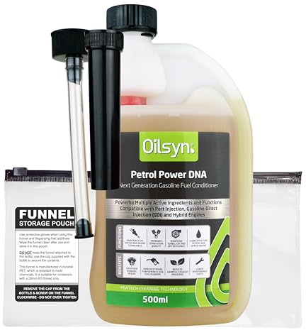 Oilsyn Petrol Power DNA - Super Petrol Fuel Conversion - 500ml | Continuous Fuel System, Injector, Port/GDI Intake Valve & Turbo Cleaning - PEATech Polyetheramine Carbon Removal