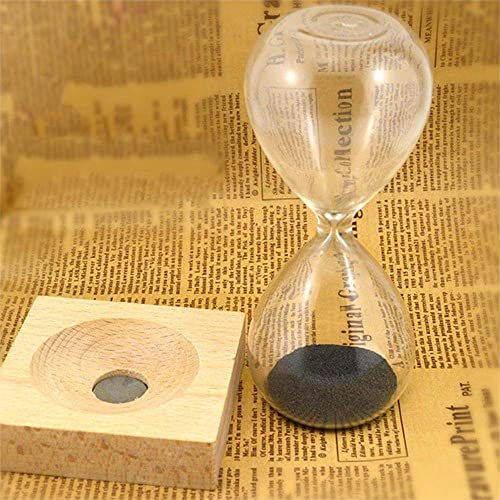 Créatif Sable Awaglass soufflé à la Main Minuterie Aimant Magnétique Sablier ampulheta Artisanat Sable Horloge Sablier minuterie Noël, Noir