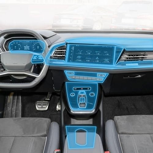JCAKES Interno dell'auto Console centrale Trasparente PPF-TPU Pellicola protettiva Antigraffio Pellicola di riparazione Accessori, per Audi Q4 e-tron 2022-2023