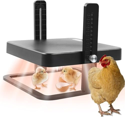 NEZIH Couveuse for poussins réglable en hauteur et en angle, plaque chauffante de 27 x 27 x 22 cm for jusqu'à 25 poussins, incubateurs sûrs, alternative aux lampes chauffantes et aux poules
