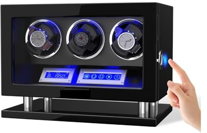 Coffre-fort de sécurité, Remontoir De Montre Automatique À Déverrouilla Par Empreinte Digitale, Avec 3/4/6/8/12 Fentes, Écran Tactile, Télécommande, Moteur, Coffre-fort Solide et durable, sans danger
