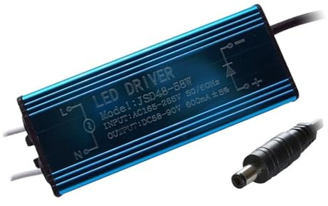 REIUAFWYGV Panel de luz LED, Fuente de alimentación, balastro de 38W, Transformador de Corriente Constante de 48W, Techo Integrado Impermeable(Color:48-58W600m Male)
