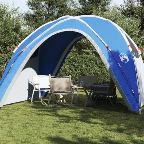 Homgoday Außenpavillon, Partyzelt, blau, 360 x 360 x 219 cm, Taft 190T, Außenpavillon für Garten, Balkon, Terrasse, faltbarer Gartenpavillon,