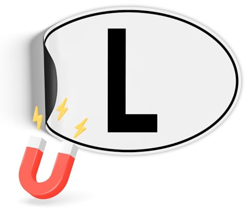 Finest Folia Länderkennzeichen Magnetfolie UV-Druck nach DIN Norm 17,5x11,5cm Kennzeichen Magnet Schild für Auto LKW Wohnmobil Bus wetterfest magnetisch RV005 (23 Luxemburg, Magnetfolie)