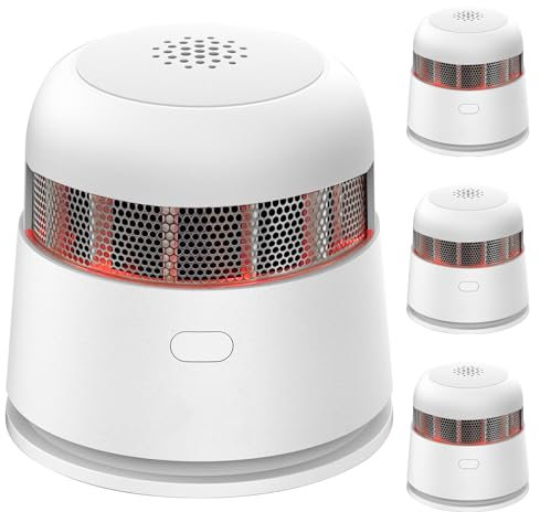SECAIR Detecteur de Fumée Batterie 10 Ans, Mini Détecteur de Fumée, Détecteur D'incendie Selon EN14604, Detecteur de Fumee Photoélectrique avec Bouton Muet, ZR170S, Lot de 3