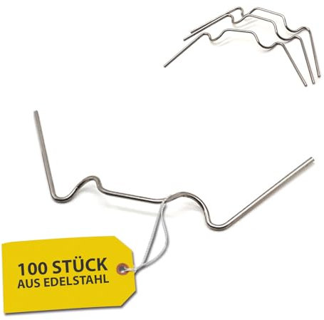 Exeta 100 x Gewächshausklammern sturmfest I robuste Edelstahl Klammern für Gewächshaus I W-Clips für Gewächshäuser zur Verstärkung von Gewächshausglasplatten gegen Wind & Regen I Gewächshaus-Zubehör
