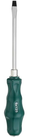 sourcing map SL6 Flat Head Screwdriver 8.9 Magnetic Demolition Slotted Screwdrivers 4.9 CR-V with Ergonomic Handle for DIY Repairing, Green