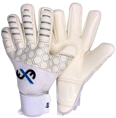 Torwarthandschuhe für Erwachsene, Jugendliche, Jungen und Mädchen, Latex mit Griff, professionelle Premium-Qualität für Spiele und Training, doppelte Handgelenkschlaufe für Unterstützung, negativer