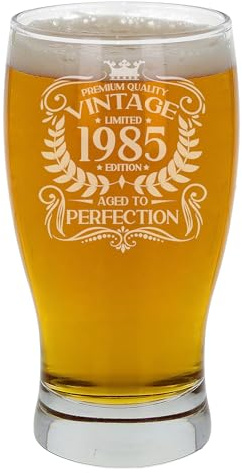 Always Looking Good 41st Birthday Gift for Men Vintage 1985 Aged to Perfection Engraved Pint Beer Glass Present for 41 Year Old Etched Cider Lager Beer Tulip Pint Glasses
