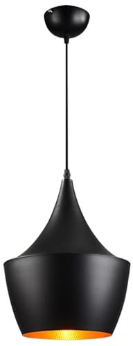 Industrielle Pendelleuchte mit Fernbedienung, Batteriebetrieben Hängelampe nicht festverdrahtete Installation,Ohne Stromanschluss Hängelampen mit 6 RGB-Farben dimmbar, Metall-Pendelleuchte in Schwarz.