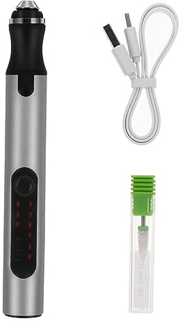 Ipetboom Máquina Pulidora de Uñas Eléctrica Máquina de Uñas con Carga Pluma de Grabado de Madera de Cerámica de Vidrio de Metal para Tallar Pulido para Amantes